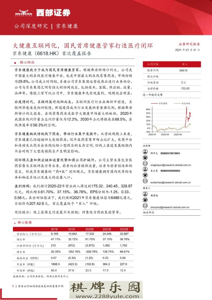 2021京东健康首次覆盖报告大健康互联网化国民首